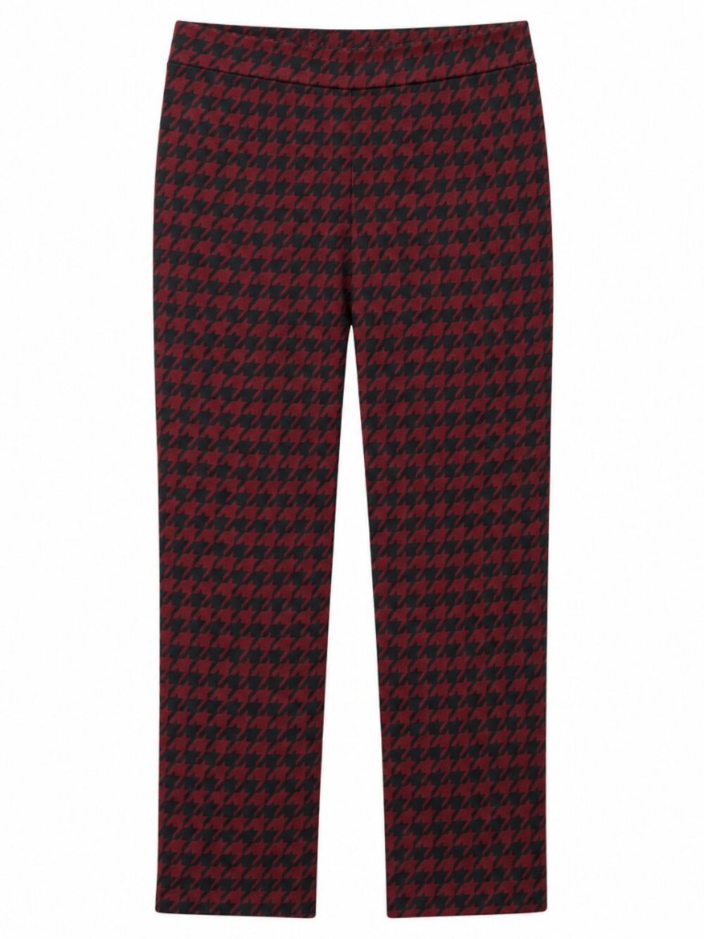 Sanctuary XS Burgundy Black Houndstooth Pull On Ankle Pants NWT